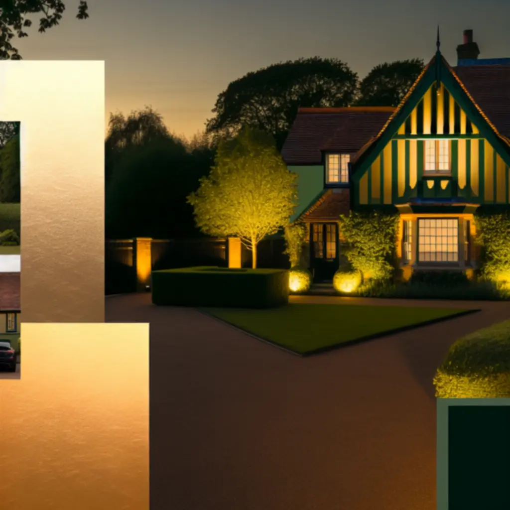 Exterior of a distinctive contemporary home at dusk with warm interior lighting.