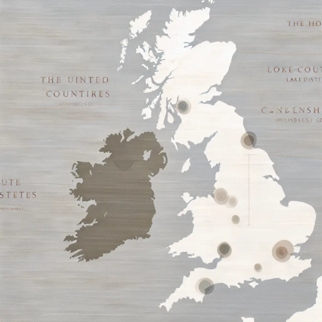 Map highlighting the United Kingdom and key European regions for property investment