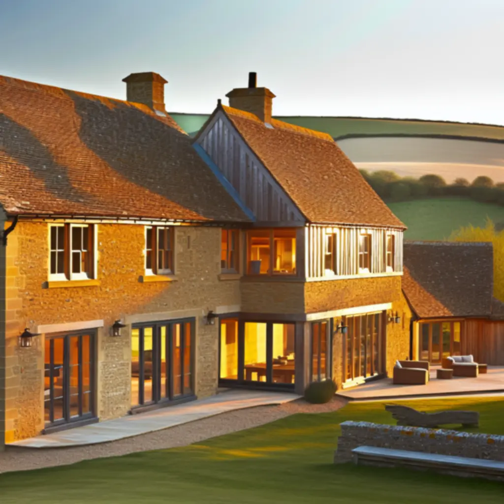 Luxury countryside property surrounded by scenic British landscape